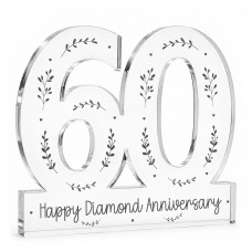 60th Diamond Wedding Anniversary Acrylic Plaque Gift Keepsake