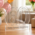 60th Diamond Wedding Anniversary Acrylic Plaque Gift Keepsake 60th Diamond Wedding Anniversary Acrylic Plaque Gift Keepsake