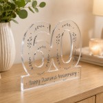 60th Diamond Wedding Anniversary Acrylic Plaque Gift Keepsake 60th Diamond Wedding Anniversary Acrylic Plaque Gift Keepsake