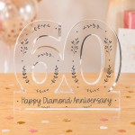 60th Diamond Wedding Anniversary Acrylic Plaque Gift Keepsake 60th Diamond Wedding Anniversary Acrylic Plaque Gift Keepsake