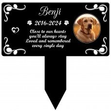 Personalised Dog Memorial Plaque with Photo Pet Grave Marker