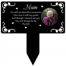 Personalised Mum Memorial Plaque with Photo Grave Marker