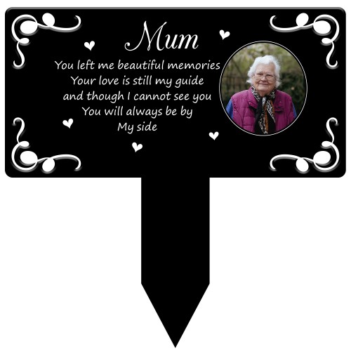 Personalised Mum Memorial Plaque with Photo Grave Marker Personalised Mum Memorial Plaque with Photo Grave Marker