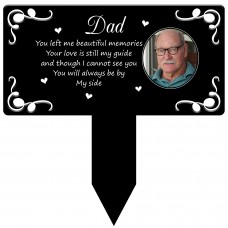 Personalised Dad Memorial Plaque with Photo Grave Marker