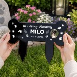 Personalised Dog Memorial Plaque Black Acrylic Grave Marker Personalised Dog Memorial Plaque Black Acrylic Grave Marker