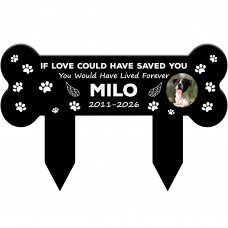 Dog Puppy Photo Personalised Memorial Plaque And Stake