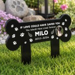 Dog Puppy Photo Personalised Memorial Plaque And Stake