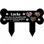 Dog Puppy Personalised Photo Memorial Plaque And Stake