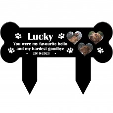 Dog Puppy Personalised Photo Memorial Plaque And Stake
