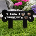Dog Puppy Personalised Photo Memorial Plaque And Stake