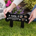 Dog Puppy Personalised Photo Memorial Plaque And Stake