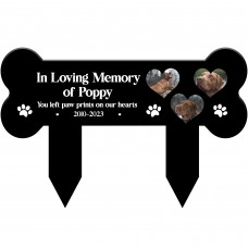 Personalised Dog In Loving Memory Memorial Plaque Black Acrylic