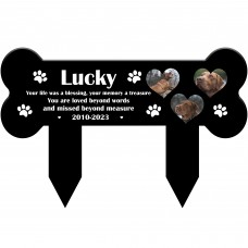 Personalised Dog Memorial Plaque With 3 Photos Dog Memorial Sign