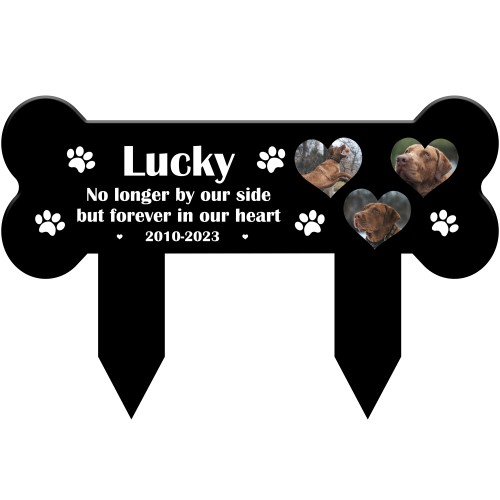 Personalised Dog Memorial Plaques With 3 Photos Grave Stake Personalised Dog Memorial Plaques With 3 Photos Grave Stake
