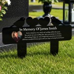 Personalised Photo Memorial Stake Black Acrylic Robin Grave Personalised Photo Memorial Stake Black Acrylic Robin Grave