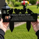 Personalised Photo Memorial Stake Black Acrylic Robin Grave Personalised Photo Memorial Stake Black Acrylic Robin Grave