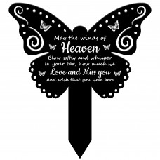 Butterfly Memorial Garden Stake Acrylic Grave Plaque