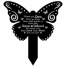 Butterfly Garden Stake Memorial Remembrance Plaque Grave Decor