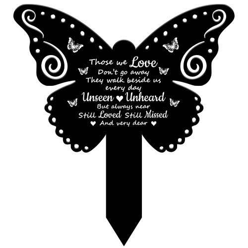 Butterfly Garden Stake Memorial Remembrance Plaque Grave Decor Butterfly Garden Stake Memorial Remembrance Plaque Grave Decor