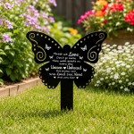 Butterfly Garden Stake Memorial Remembrance Plaque Grave Decor Butterfly Garden Stake Memorial Remembrance Plaque Grave Decor