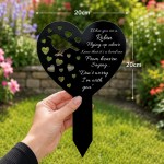 Robin Memorial Garden Stake Heart Plaque Black Acrylic Graveside