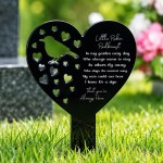 Robin Memorial Garden Stake with Poem Heart Graveside Plaque