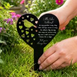 Robin Memorial Garden Stake with Poem Heart Graveside Plaque