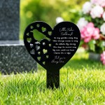 Robin Memorial Garden Stake with Poem Heart Graveside Plaque