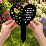 Personalised Robin Memorial Garden Stake Custom Heart Graveside