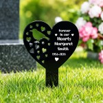 Personalised Robin Memorial Garden Stake Custom Heart Graveside