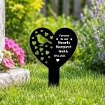 Personalised Robin Memorial Garden Stake Custom Heart Graveside