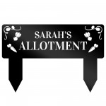 Personalised Allotment Sign Custom Black Acrylic Garden Stake