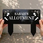 Personalised Allotment Sign Custom Black Acrylic Garden Stake