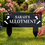 Personalised Allotment Sign Custom Black Acrylic Garden Stake