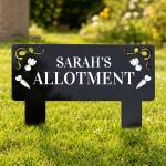 Personalised Allotment Sign Custom Black Acrylic Garden Stake