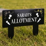 Personalised Allotment Sign Custom Black Acrylic Garden Stake