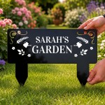 Personalised Garden Sign Custom Black Acrylic Garden Stake Personalised Garden Sign Custom Black Acrylic Garden Stake
