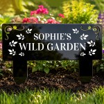 Personalised Wild Garden Sign Custom Black Acrylic Garden Stake Personalised Wild Garden Sign Custom Black Acrylic Garden Stake