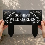 Personalised Wild Garden Sign Custom Black Acrylic Garden Stake Personalised Wild Garden Sign Custom Black Acrylic Garden Stake