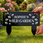 Personalised Wild Garden Sign Custom Black Acrylic Garden Stake Personalised Wild Garden Sign Custom Black Acrylic Garden Stake