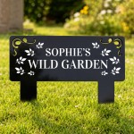 Personalised Wild Garden Sign Custom Black Acrylic Garden Stake Personalised Wild Garden Sign Custom Black Acrylic Garden Stake