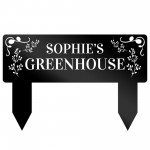 Personalised Greenhouse Sign,Black Acrylic Garden Stake Personalised Greenhouse Sign,Black Acrylic Garden Stake
