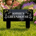 Personalised Greenhouse Sign,Black Acrylic Garden Stake Personalised Greenhouse Sign,Black Acrylic Garden Stake
