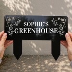 Personalised Greenhouse Sign,Black Acrylic Garden Stake Personalised Greenhouse Sign,Black Acrylic Garden Stake