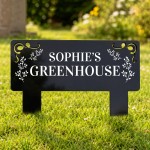 Personalised Greenhouse Sign,Black Acrylic Garden Stake Personalised Greenhouse Sign,Black Acrylic Garden Stake