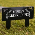 Personalised Greenhouse Sign,Black Acrylic Garden Stake Personalised Greenhouse Sign,Black Acrylic Garden Stake