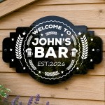 Personalised Pub Home Bar Sign 500x300mm Custom Black Acrylic Personalised Pub Home Bar Sign 500x300mm Custom Black Acrylic