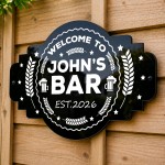 Personalised Pub Home Bar Sign 300x200mm Custom Black Acrylic Personalised Pub Home Bar Sign 300x200mm Custom Black Acrylic