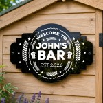 Personalised Pub Home Bar Sign 300x200mm Custom Black Acrylic Personalised Pub Home Bar Sign 300x200mm Custom Black Acrylic