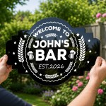 Personalised Pub Home Bar Sign 300x200mm Custom Black Acrylic Personalised Pub Home Bar Sign 300x200mm Custom Black Acrylic